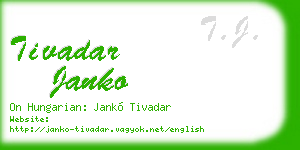 tivadar janko business card